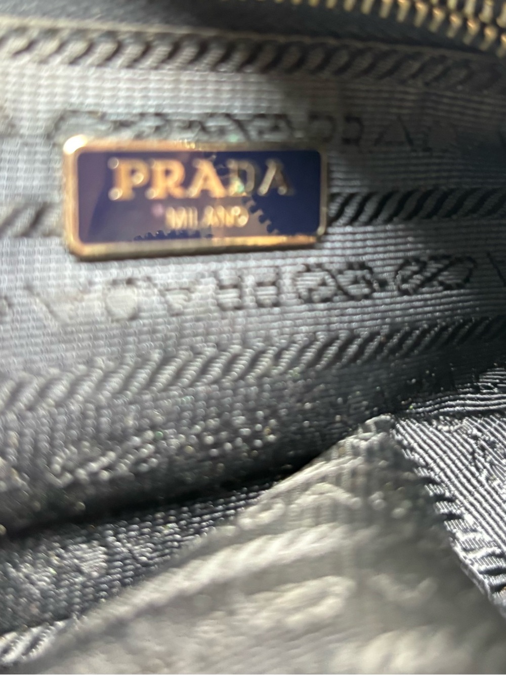 Prada Blue an White Geometric Logo Makeup Pouch - Picture 11 of 14